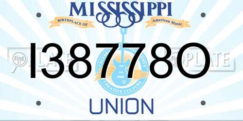 I38778O Mississippi License Plate