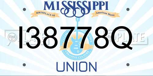 I38778Q Mississippi License Plate