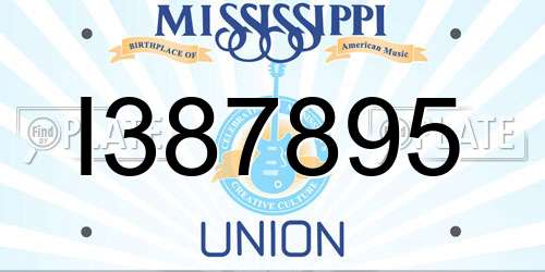 I387895 Mississippi License Plate