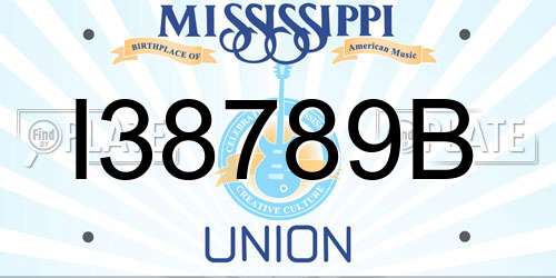I38789B Mississippi License Plate