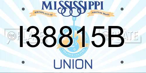 I38815B Mississippi License Plate