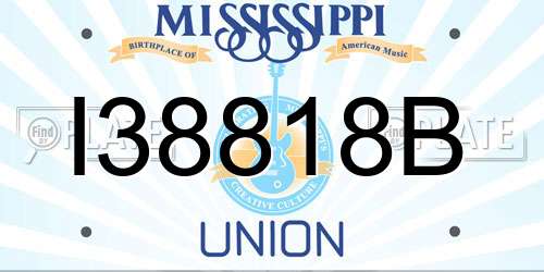 I38818B Mississippi License Plate