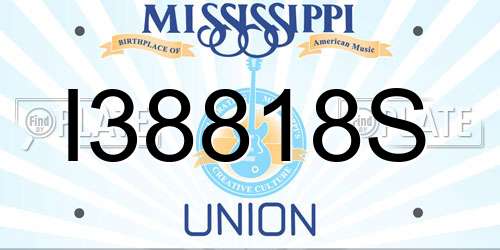 I38818S Mississippi License Plate