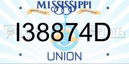 I38874D Mississippi License Plate