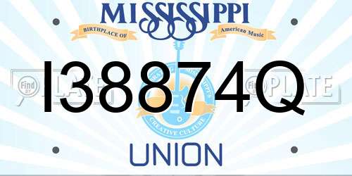 I38874Q Mississippi License Plate