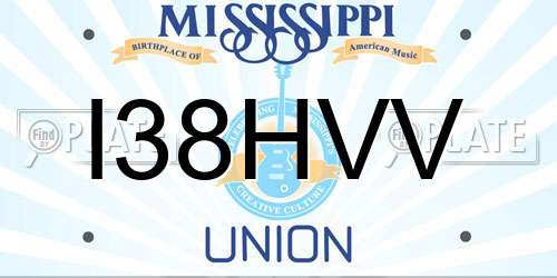 I38HVV Mississippi License Plate