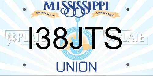 I38JTS Mississippi License Plate