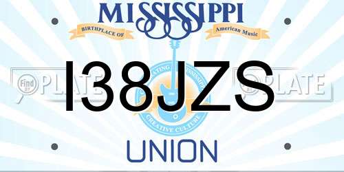I38JZS Mississippi License Plate
