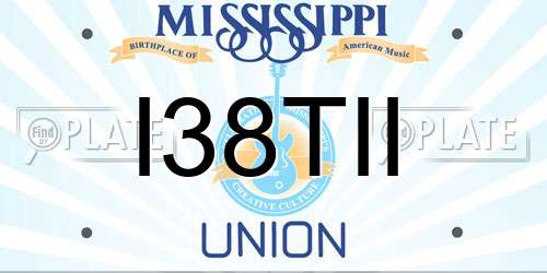 I38TII Mississippi License Plate