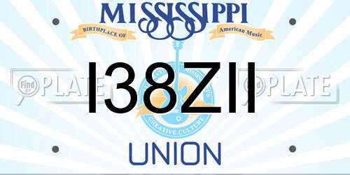 I38ZII Mississippi License Plate