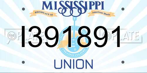 I391891 Mississippi License Plate