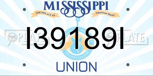 I39189I Mississippi License Plate