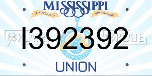 I392392 Mississippi License Plate