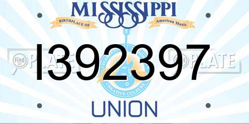I392397 Mississippi License Plate