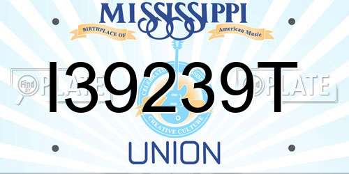 I39239T Mississippi License Plate