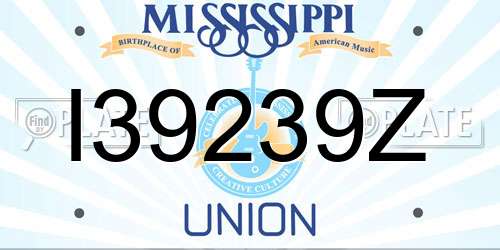 I39239Z Mississippi License Plate