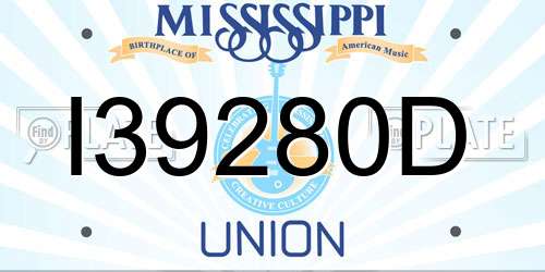 I39280D Mississippi License Plate