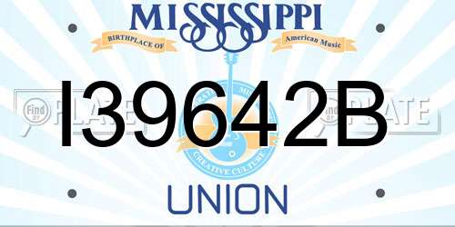 I39642B Mississippi License Plate
