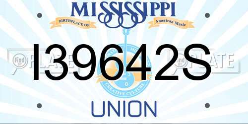 I39642S Mississippi License Plate