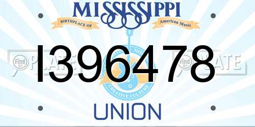 I396478 Mississippi License Plate