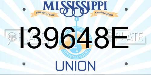 I39648E Mississippi License Plate