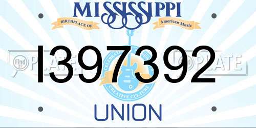 I397392 Mississippi License Plate