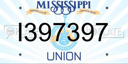 I397397 Mississippi License Plate