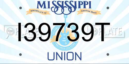 I39739T Mississippi License Plate
