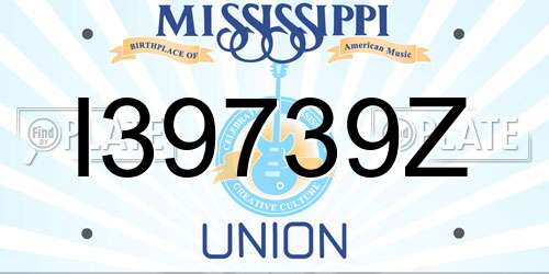 I39739Z Mississippi License Plate