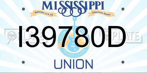 I39780D Mississippi License Plate