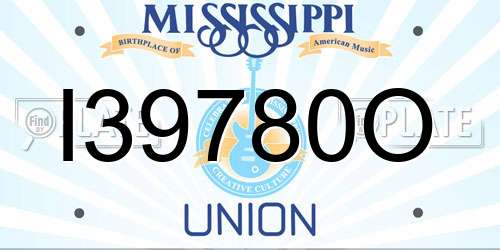 I39780O Mississippi License Plate