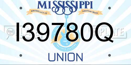 I39780Q Mississippi License Plate