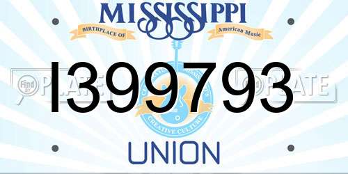 I399793 Mississippi License Plate