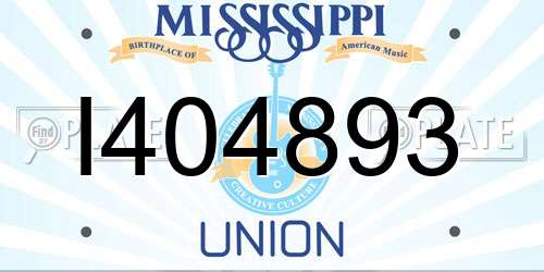 I404893 Mississippi License Plate