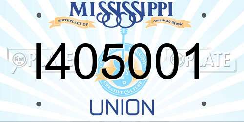 I405001 Mississippi License Plate
