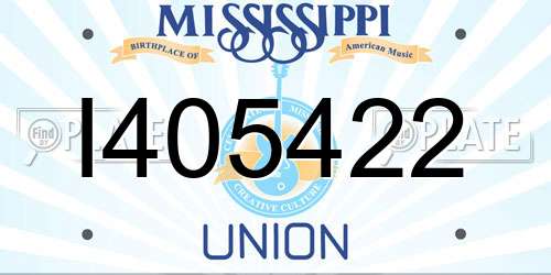 I405422 Mississippi License Plate