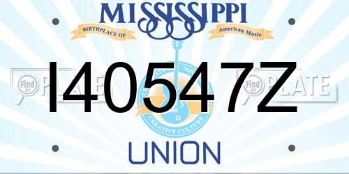 I40547Z Mississippi License Plate
