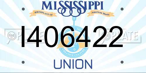 I406422 Mississippi License Plate