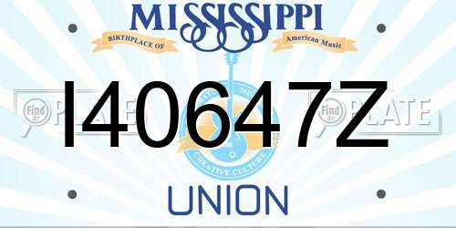 I40647Z Mississippi License Plate