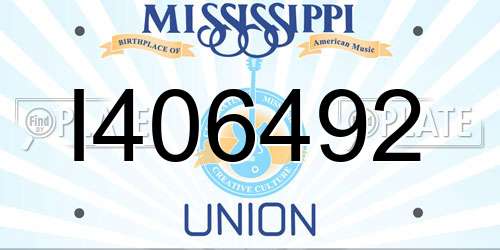 I406492 Mississippi License Plate