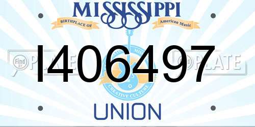 I406497 Mississippi License Plate