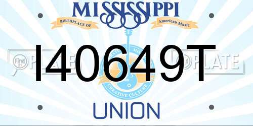 I40649T Mississippi License Plate