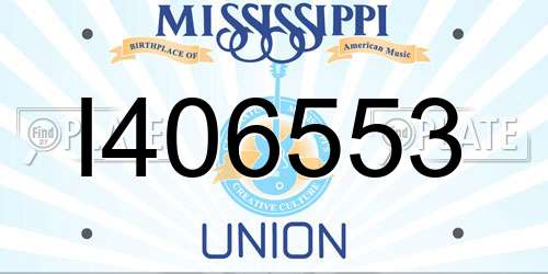 I406553 Mississippi License Plate