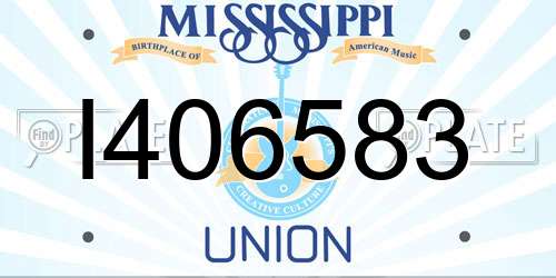 I406583 Mississippi License Plate