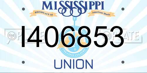 I406853 Mississippi License Plate