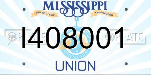 I408001 Mississippi License Plate