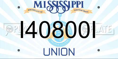I40800I Mississippi License Plate