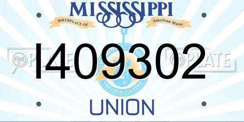 I409302 Mississippi License Plate
