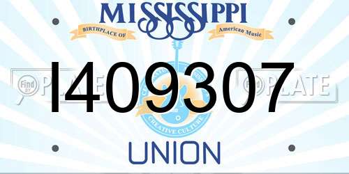 I409307 Mississippi License Plate