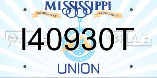 I40930T Mississippi License Plate